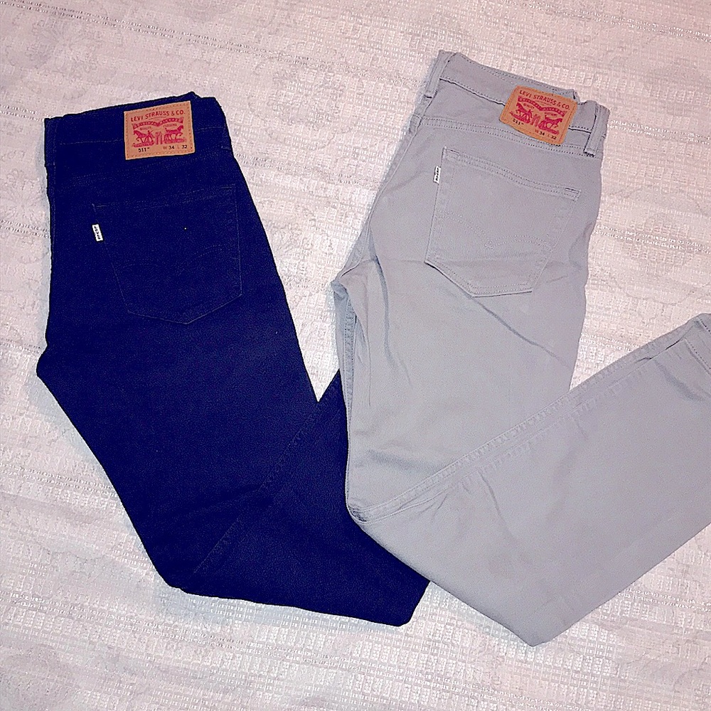 Gray & blue Levi jeans
